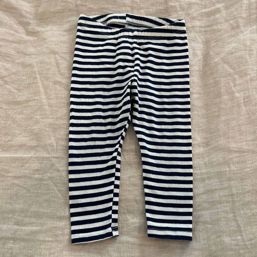 Cat & Jack Navy and White Striped Leggings, 18M